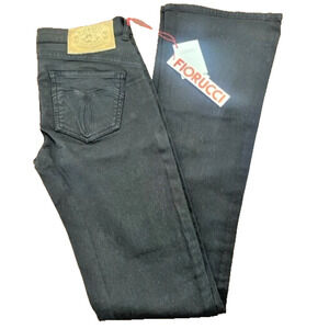 Fiorucci Naomi Campbell Soft Jeans Flare Black Pants New With Tags Size 25